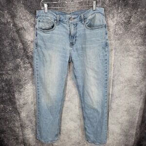 Old Navy Jeans Mens 34x30 Blue Fade Straight Mid Rise Lightwash Cotton Stretch